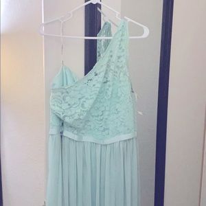 Floor length mint dress